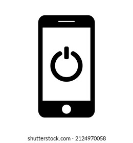 Start power sign on smartphone screen. Vector illustration