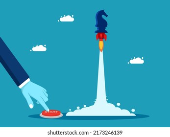 Start a proactive business strategy. The chess horse soared into the sky. Finance and Investment