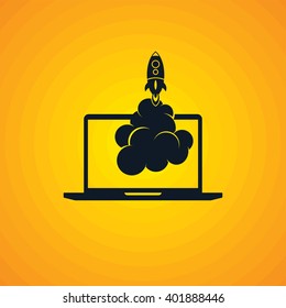 start up program rocket computer boot program theme