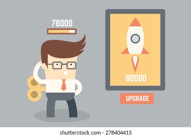 start up project concept; business man thinking and planning for small business