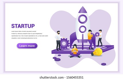 Start up Project concept for mobile development. Can use for web banner, infographics, landing page, web template. Vector illustration