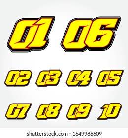 Start Race Number Set Vector Template 