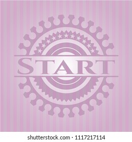 Start realistic pink emblem