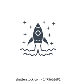 Start Up related vector glyph icon. Isolated on white background. Vector illustration.