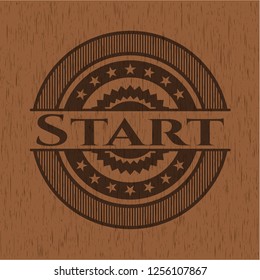 Start retro wood emblem