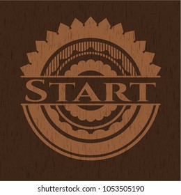 Start retro wooden emblem