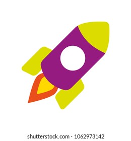 start up rocket flying icon
