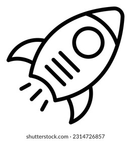 Start up rocket icon outline vector. Work time. Business company