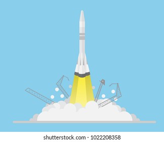 Start Up Rocket launches into space.