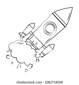 start up rocket pop art style