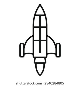 Start rocket space icon outline vector. Fire launch. Smoke startup