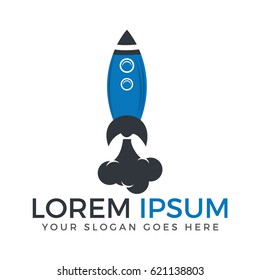 Start up Rocket Space Ship Abstract Vector Logo. 