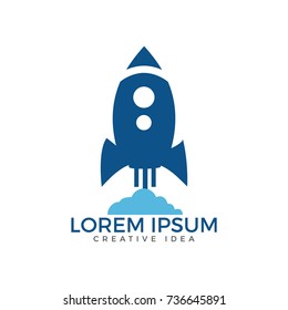 Start up Rocket Space Ship Abstract Vector Logo.