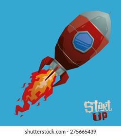Start Up Rocket. vector