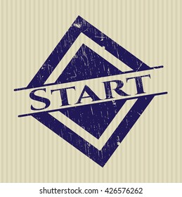 Start rubber grunge stamp