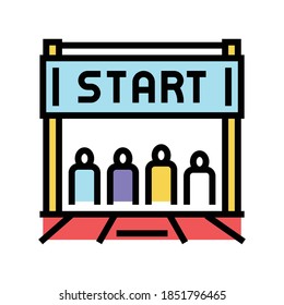 start of run color icon vector. start of run sign. isolated symbol illustration