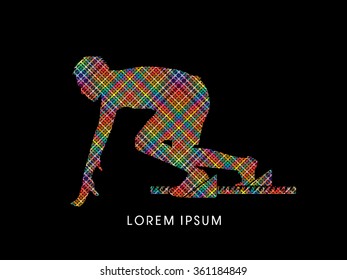 Start Running, designed using colorful pixels graphic vector.