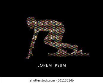 Start Running, designed using colorful mosaic graphic vector.