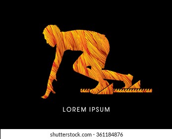 Start Running, designed using grunge fire brush graphic vector.