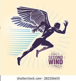 Start running. Vector illustration created in topic "Second wind "