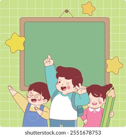 start of school, admission, elementary school, children, cute, character, learning, education, children, school, fun, exciting, vector,