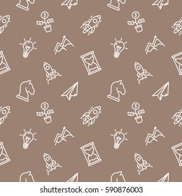 Start Up seamless pattern background trendy brown