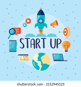 start up set icons around