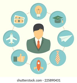 Start Up Set Round set Icons