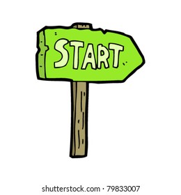 start sign cartoon