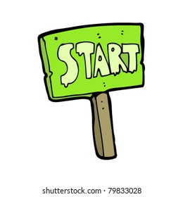 Start Sign Cartoon