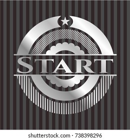 Start silvery shiny badge