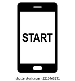 Start and smartphone on white