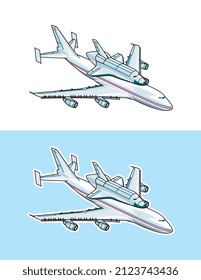 Start up - spaceship, space shuttle lunch stock illustration
