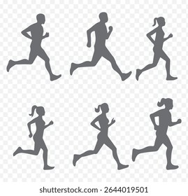 start sprinter runner athlete black silhouette on Transparent Background. EPS 10.
