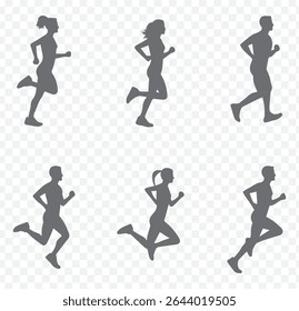 start sprinter runner athlete black silhouette on Transparent Background. EPS 10.