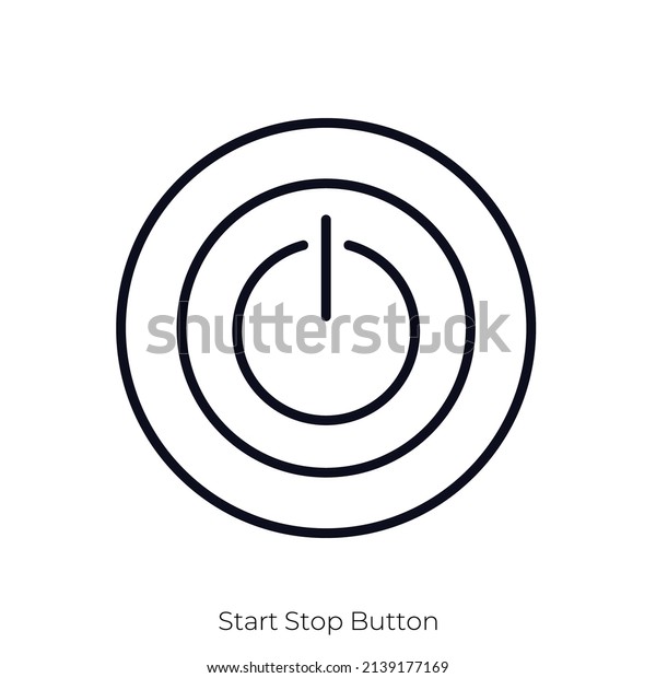 Start Stop Button icon. Outline style icon\
design isolated on white\
background