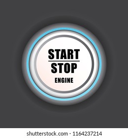 Start stop engine button, vector design