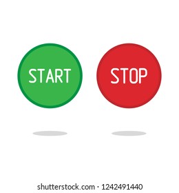 Start Stop Glossy Button, Vector illustration