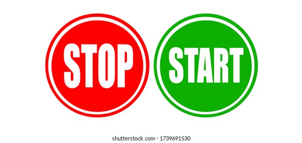 start stop icon vector illustration, start and stop symbol 