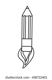 Start up and strategy concept. rocket pencil icon. Vector graphi