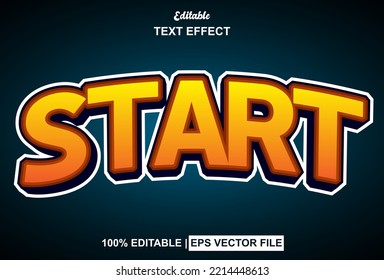 start text effect with 3d style and editable