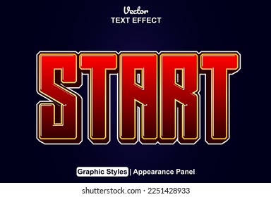 start text effect with graphic style and editable.