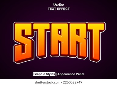 start text effect with graphic style and editable.