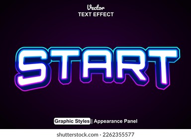 start text effect with graphic style and editable.