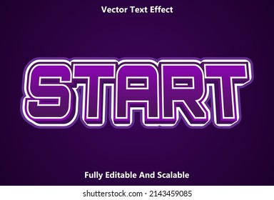 start text effect with purple color editable for brand.