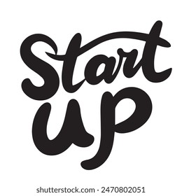 Inicia el Arte vectorial dibujado a mano con letras de texto.