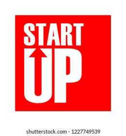 Start Up thypography logo design, flat style start up logo design 