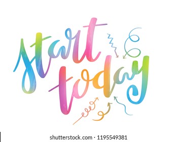 START TODAY brush calligraphy poster