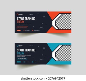 Start Training Body Fitness Social Media Post Facebook Cover