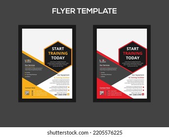 Start training today gym flyer